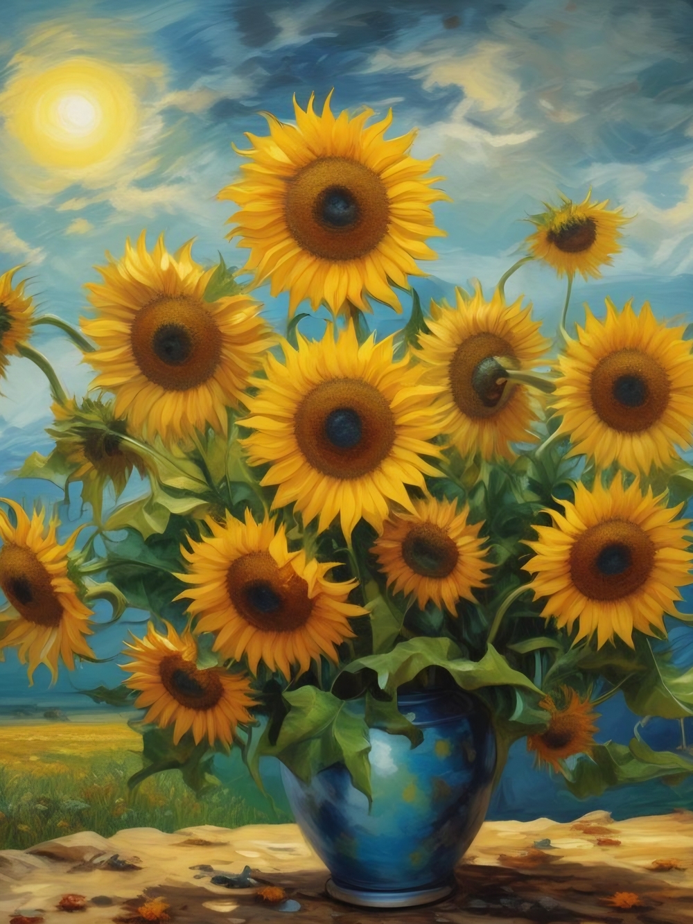 Sunflower Canvas Print in Yellow — Floral Still Life Art
